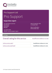 Pro Support CQC rating 2022